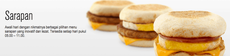 Daftar Harga dan Menu Breakfast McD