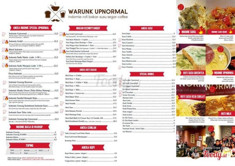 Harga Menu Warunk Upnormal