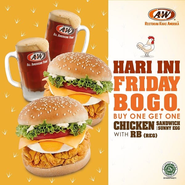 AW Promo Jumat Special Chicken Sandwich with Sunny Egg and RB