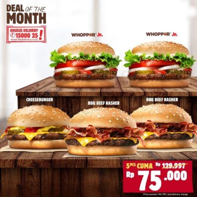Paket Hemat Burger King Deal of the Month Khusus Delivery