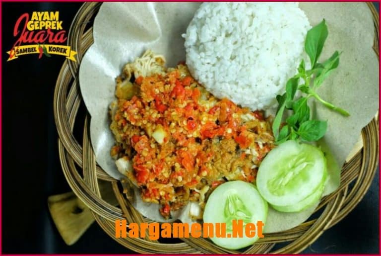 harga menu ayam geprek juara