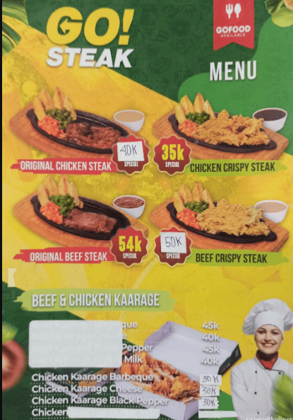 Harga Menu Go Steak