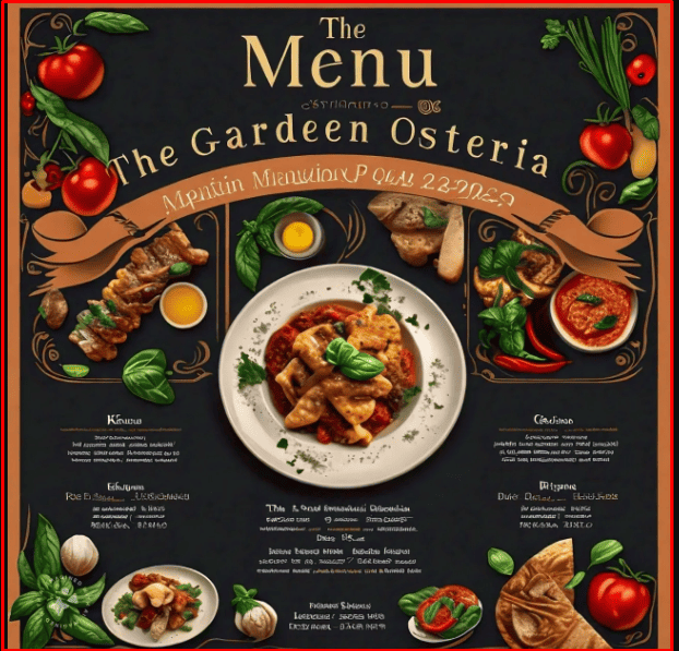 Garden Osteria Menu