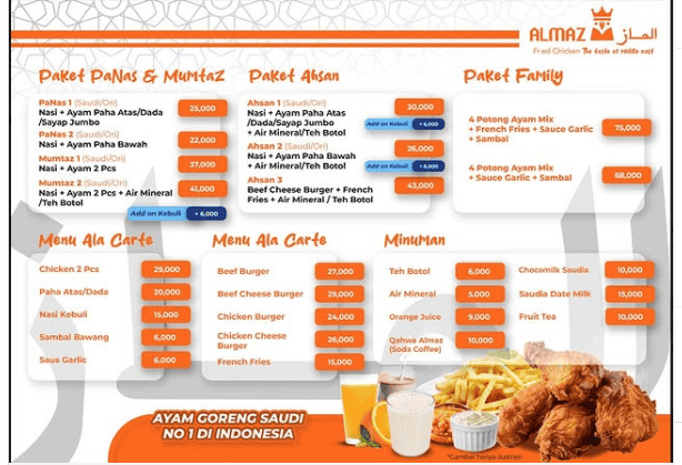 Menu Almaz Fried Chicken