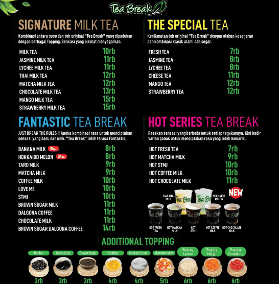 Daftar Harga Menu Tea Break
