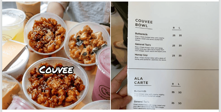 Menu Couvee