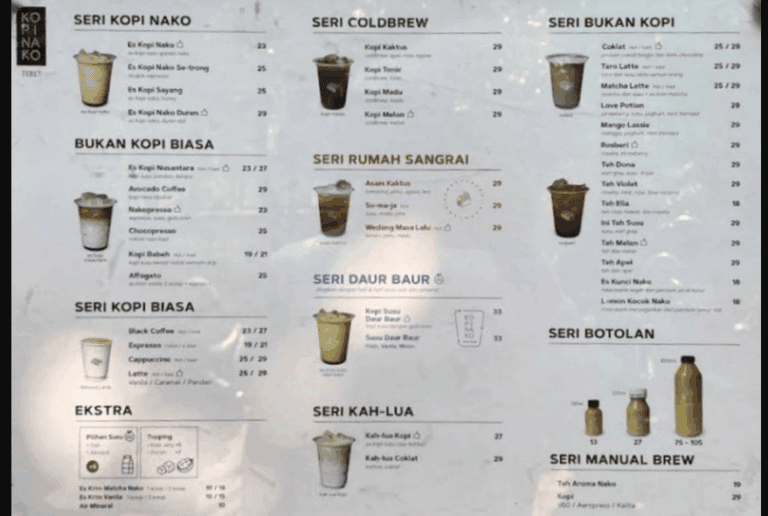 Harga Menu Kopi Nako