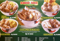 Menu Bakso Solo Samrat
