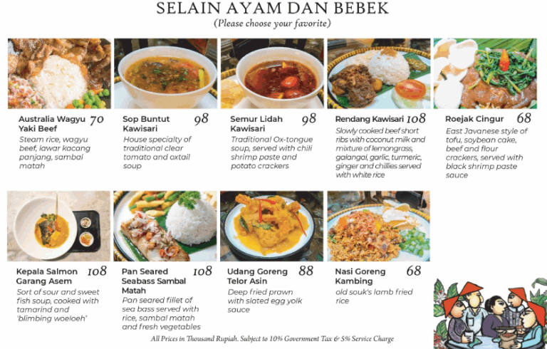 Daftar Harga Menu Kawisari Cafe & Eatery