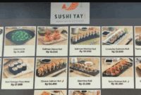 Daftar Harga Menu Sushi Yay Terbaru