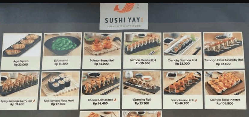 Daftar Harga Menu Sushi Yay Terbaru