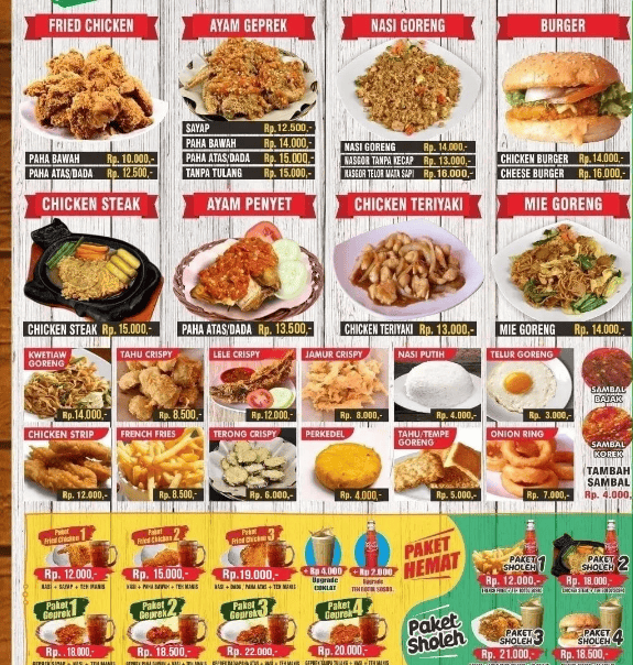 Daftar Harga Menu Geprek Sa'i Terbaru