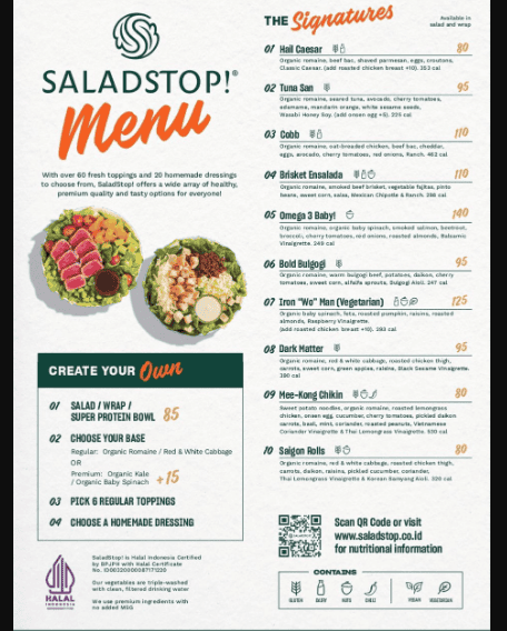 Daftar Harga Menu SaladStop Terbaru Daftar Harga Menu SaladStop Terbaru
