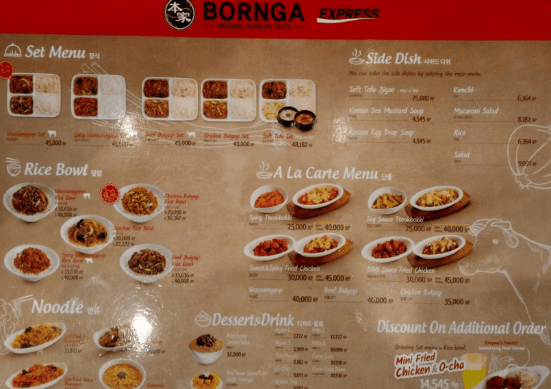 Born Ga Menu