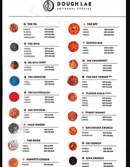 Dough Lab Menu