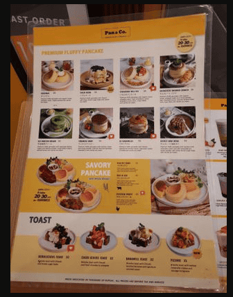 Pan and Co Menu