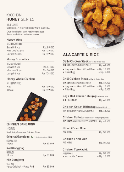 Kyochon Menu Harga Terbaru