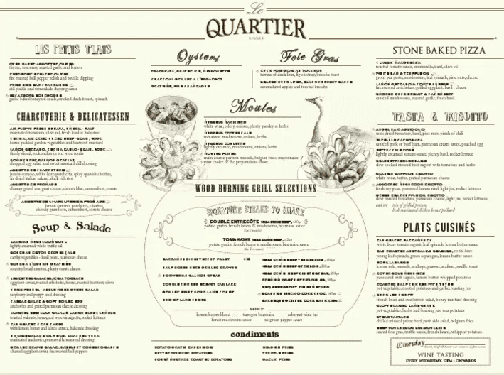 Le Quartier Menu